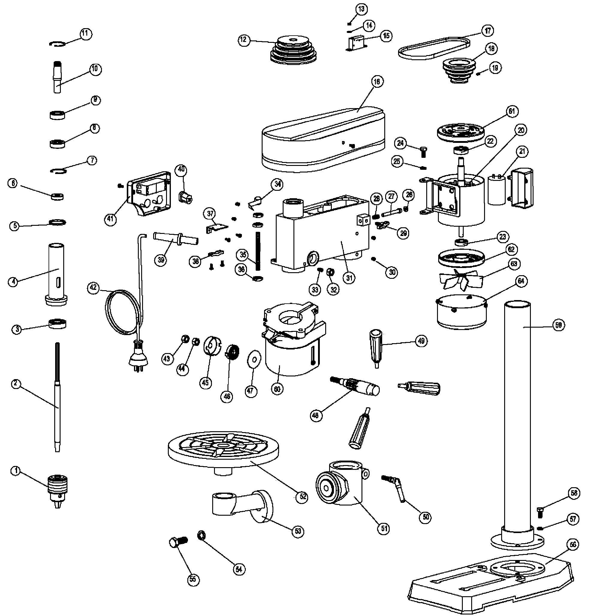 Page A Diagram and Parts List for BT1200-AR 2 Black and Decker Hammer Drill